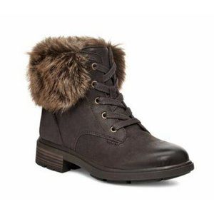 New UGG Harrison Lace Tipped Women Fashion boots Size 6 Stout Leather